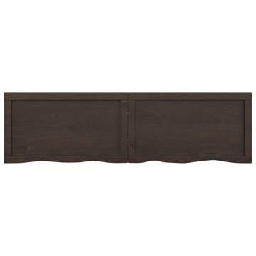 Bathroom Countertop Dark Brown 140x40x(2-4) cm Treated Solid Wood