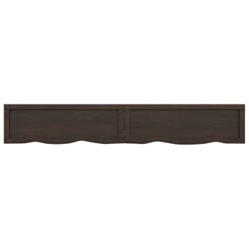 Bathroom Countertop Dark Brown 180x30x(2-4) cm Treated Solid Wood