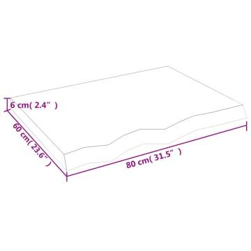 Bathroom Countertop 80x60x(2-6) cm Untreated Solid Wood