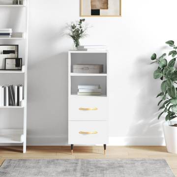 Sideboard White 34.5x34x90 cm Engineered Wood