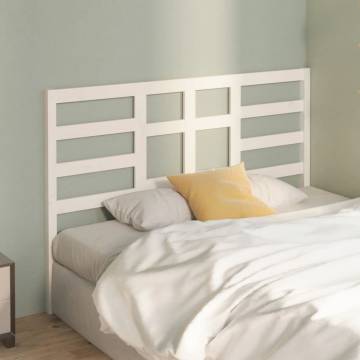 Bed Headboard White 146x4x104 cm Solid Wood Pine