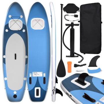 Inflatable Stand Up Paddle Board Set Sea Blue 300x76x10 cm