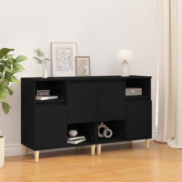 Sideboards 2 pcs Black 60x35x70 cm Engineered Wood