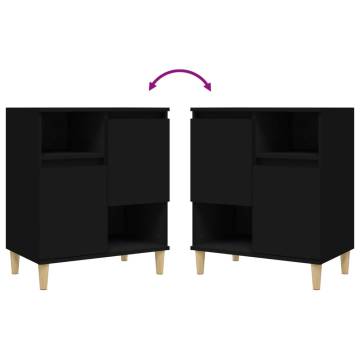 Sideboards 2 pcs Black 60x35x70 cm Engineered Wood