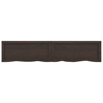 Bathroom Countertop Dark Brown 140x30x(2-4) cm Treated Solid Wood