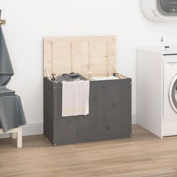 Laundry Box Grey 88.5x44x66 cm Solid Wood Pine