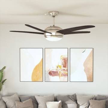 Ornate Ceiling Fan with Light 128 cm Brown