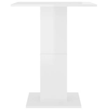 Bistro Table High Gloss White 60x60x75 cm Engineered Wood