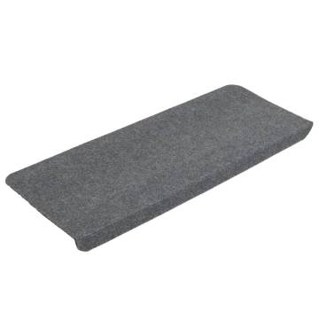 Stair Mats Self-adhesive 15 pcs 65x24.5x3.5 cm Grey