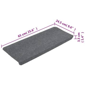 Stair Mats Self-adhesive 15 pcs 65x24.5x3.5 cm Grey