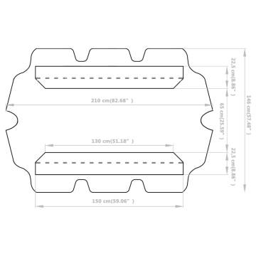 Replacement Canopy for Garden Swing Black 150/130x105/70 cm