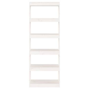 Book Cabinet/Room Divider White 60x30x167.5 cm Solid Wood Pine