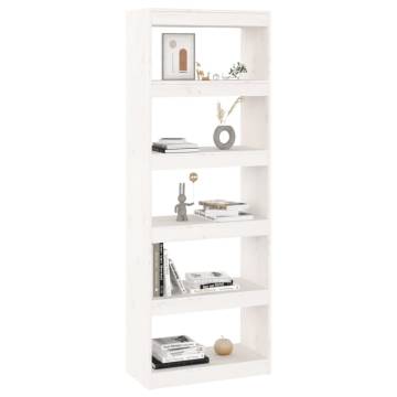 Book Cabinet/Room Divider White 60x30x167.5 cm Solid Wood Pine