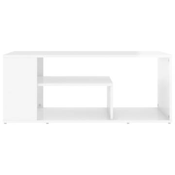 Coffee Table High Gloss White 100x50x40 cm Engineered Wood