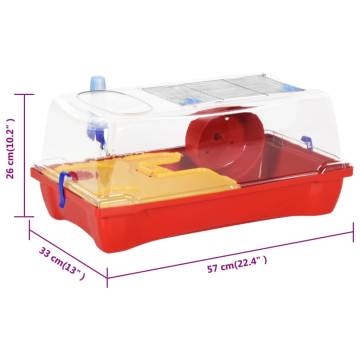 Hamster Cage Red 57x33x26 cm Polypropylene