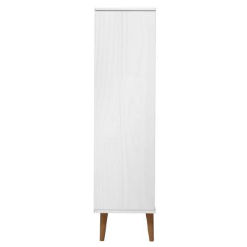 Bookcase MOLDE White 90x35x133,5 cm Solid Wood Pine