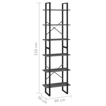 Storage Shelf Grey 60x30x210 cm Engineered Wood