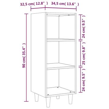 Sideboard White 34.5x32.5x90 cm Engineered Wood