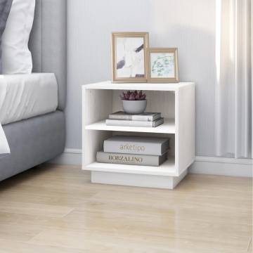 Bedside Cabinet White 40x34x40 cm Solid Wood Pine