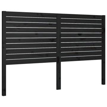 Bed Headboard Black 126x4x100 cm Solid Wood Pine