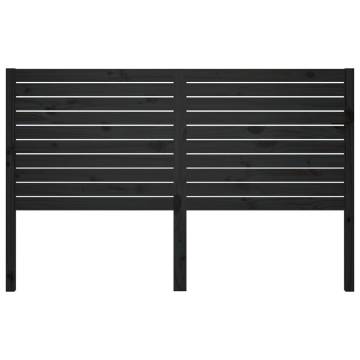 Bed Headboard Black 126x4x100 cm Solid Wood Pine