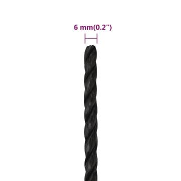 Work Rope Black 6 mm 50 m Polypropylene