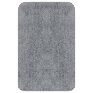 Bathroom Mat Set 3 Pieces Fabric Grey