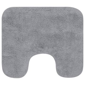 Bathroom Mat Set 3 Pieces Fabric Grey