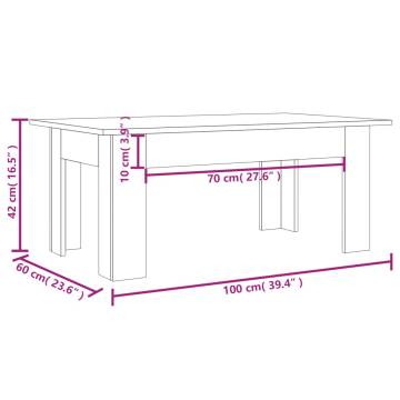 Coffee Table Brown Oak 100x60x42 cm Engineered Wood