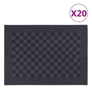 Kitchen Towels 20 pcs Black and Grey 50x70 cm Cotton