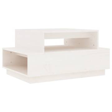 Coffee Table White 80x55x40.5 cm Solid Wood Pine