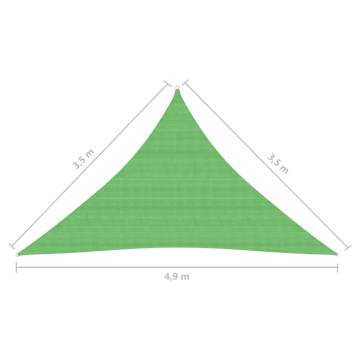 Sunshade Sail 160 g/m² Light Green 3.5x3.5x4.9 m HDPE