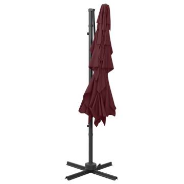 4-Tier Parasol with Aluminium Pole Bordeaux Red 250x250 cm