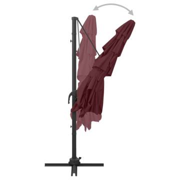 4-Tier Parasol with Aluminium Pole Bordeaux Red 250x250 cm