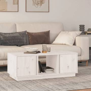 Coffee Table White 110x50x40 cm Solid Wood Pine