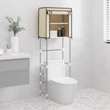 2-Tier Storage Rack over Toilet Cream 56x30x170 cm Iron