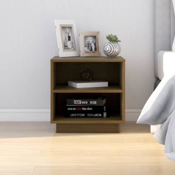 Bedside Cabinet Honey Brown 40x34x40 cm Solid Wood Pine