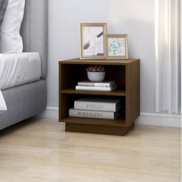 Bedside Cabinet Honey Brown 40x34x40 cm Solid Wood Pine