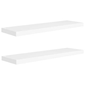 Floating Wall Shelves 2 pcs White 90x23.5x3.8 cm MDF