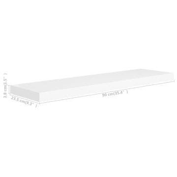 Floating Wall Shelves 2 pcs White 90x23.5x3.8 cm MDF