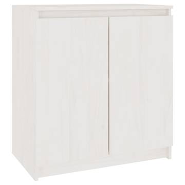 Side Cabinet White 60x36x65 cm Solid Pinewood