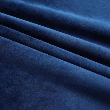 Blackout Curtains 2 pcs with Hooks Velvet Dark Blue 140x245 cm