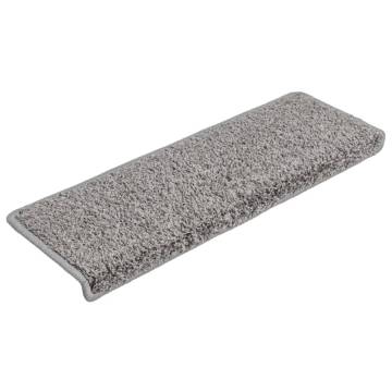 Carpet Stair Treads 15 pcs 65x21x4 cm Grey