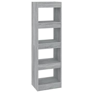 Book Cabinet/Room Divider Grey Sonoma 40x30x135 cm