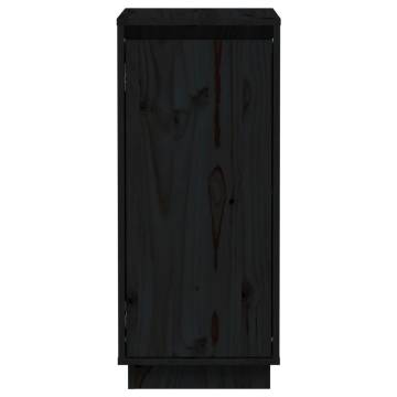 Sideboards 2 pcs Black 31.5x34x75 cm Solid Wood Pine