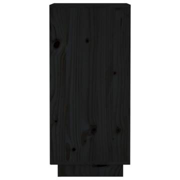 Sideboards 2 pcs Black 31.5x34x75 cm Solid Wood Pine