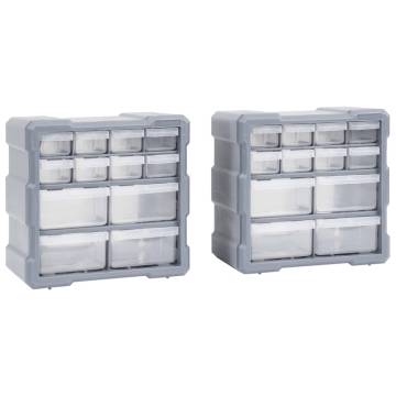 Multi-drawer Organisers with 12 Drawers 2 pcs 26.5x16x26 cm