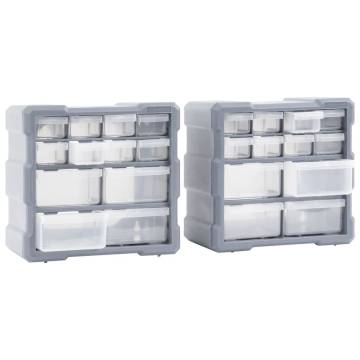 Multi-drawer Organisers with 12 Drawers 2 pcs 26.5x16x26 cm