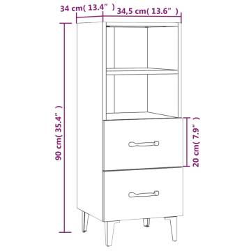 Sideboard Grey Sonoma 34.5x34x90 cm Engineered Wood