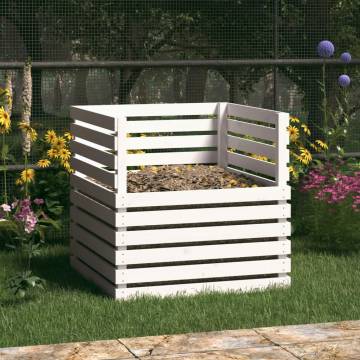 Composter White 80x80x78 cm Solid Wood Pine